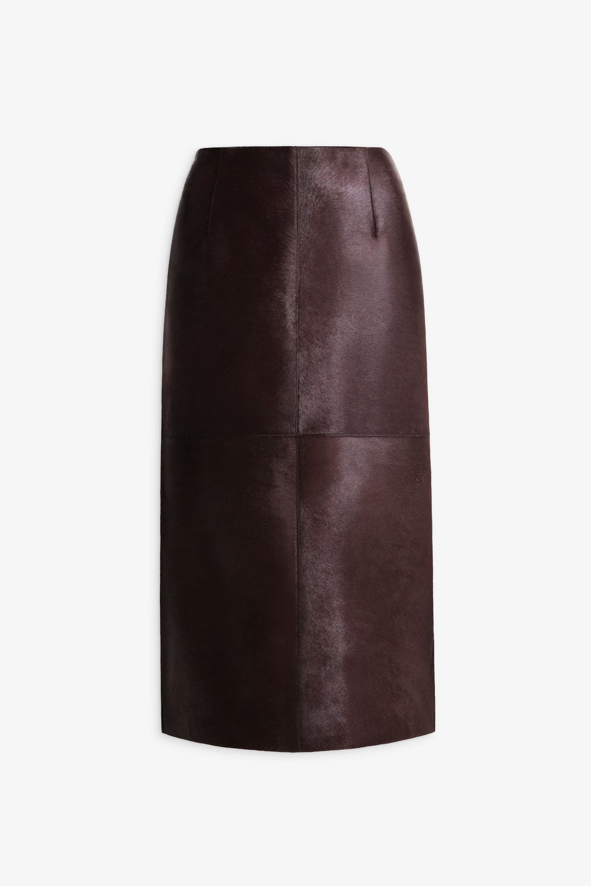 Nour Hammour Alana Relaxed Ponyhair Midi Skirt Brown - Silhouette