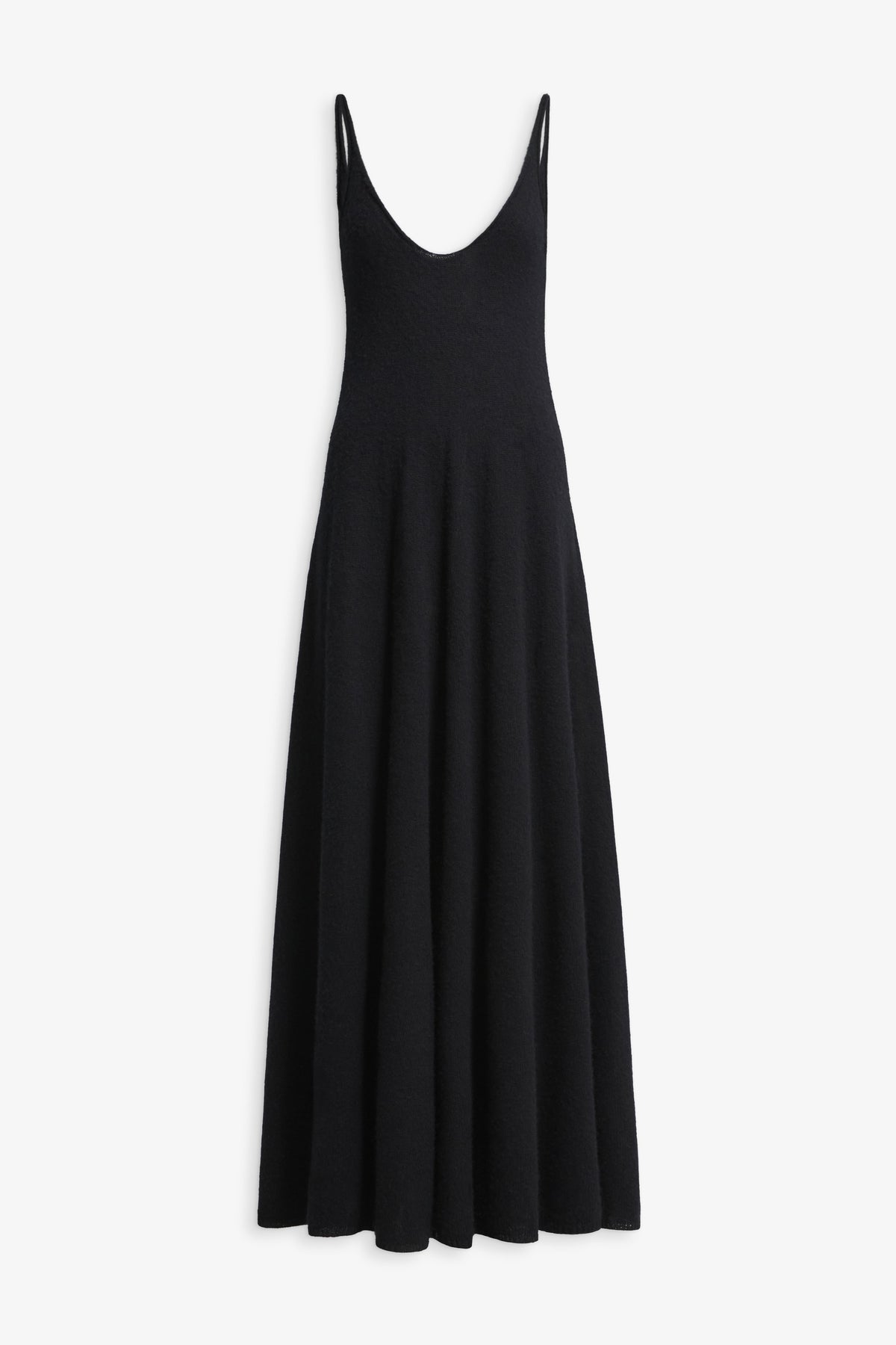 Nour Hammour Aura Languid Cashmere Slipdress Black - Silhouette
