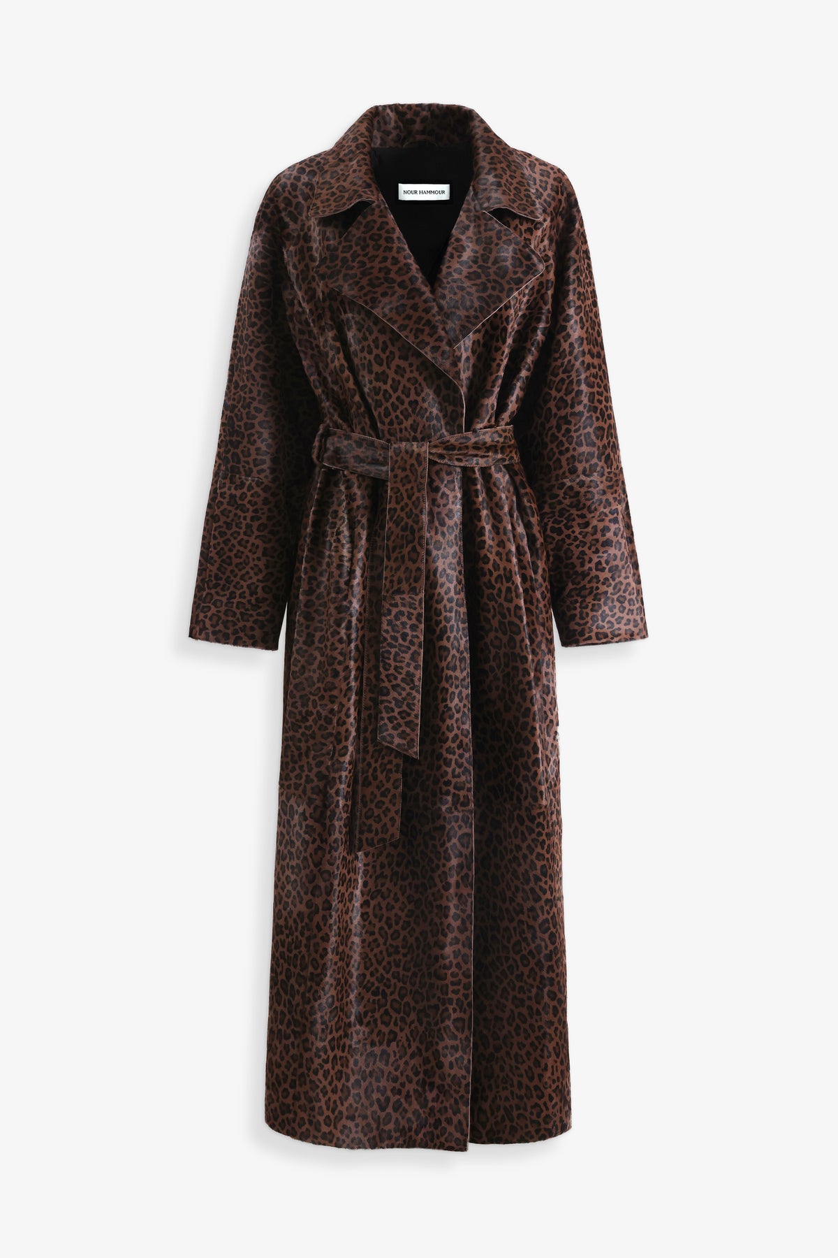 Nour Hammour Althea Soft Ponyhair Trench Deep Leopard - Silhouette 