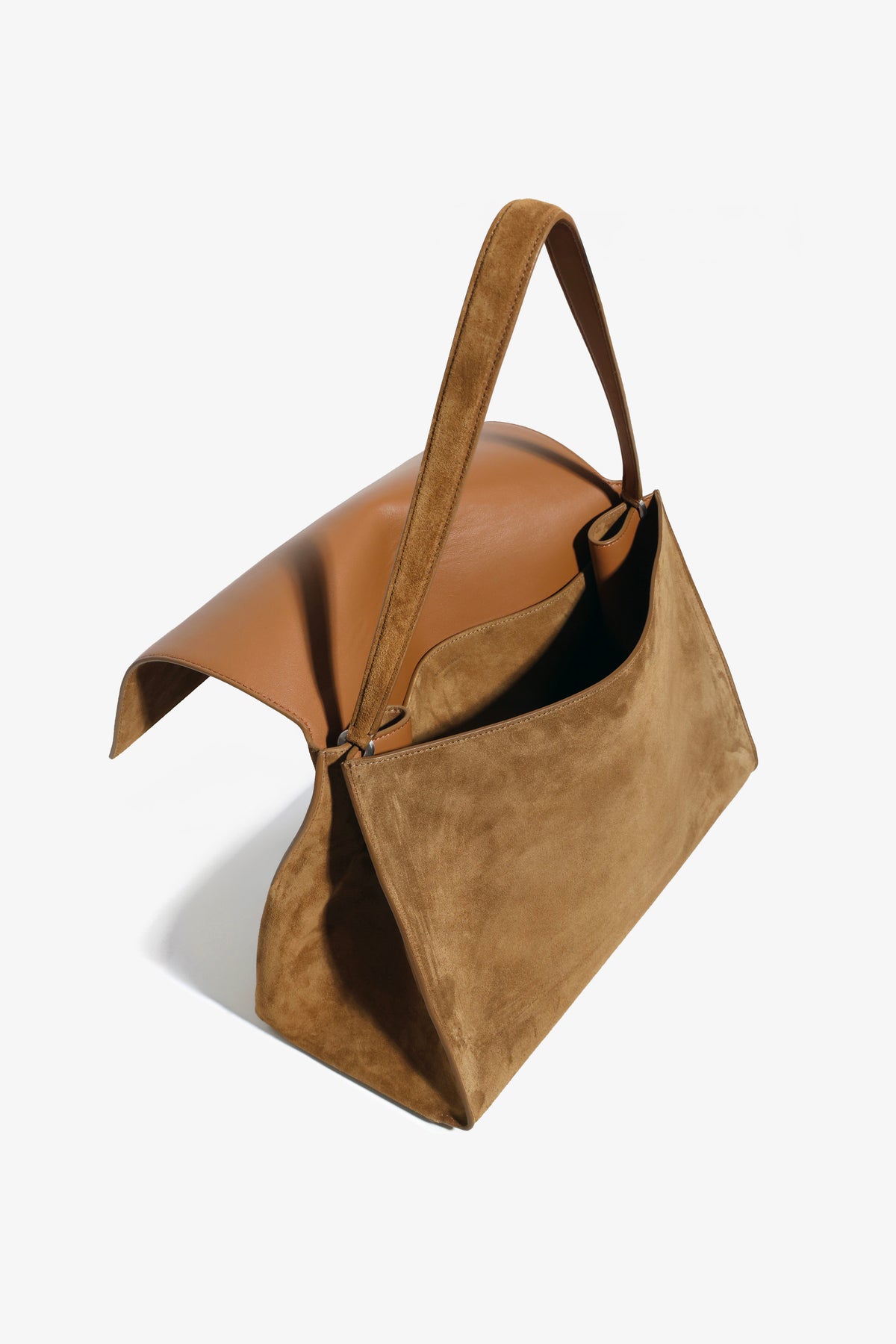 Nour Hammour Amal Everyday Bag Toffee Suede - Open