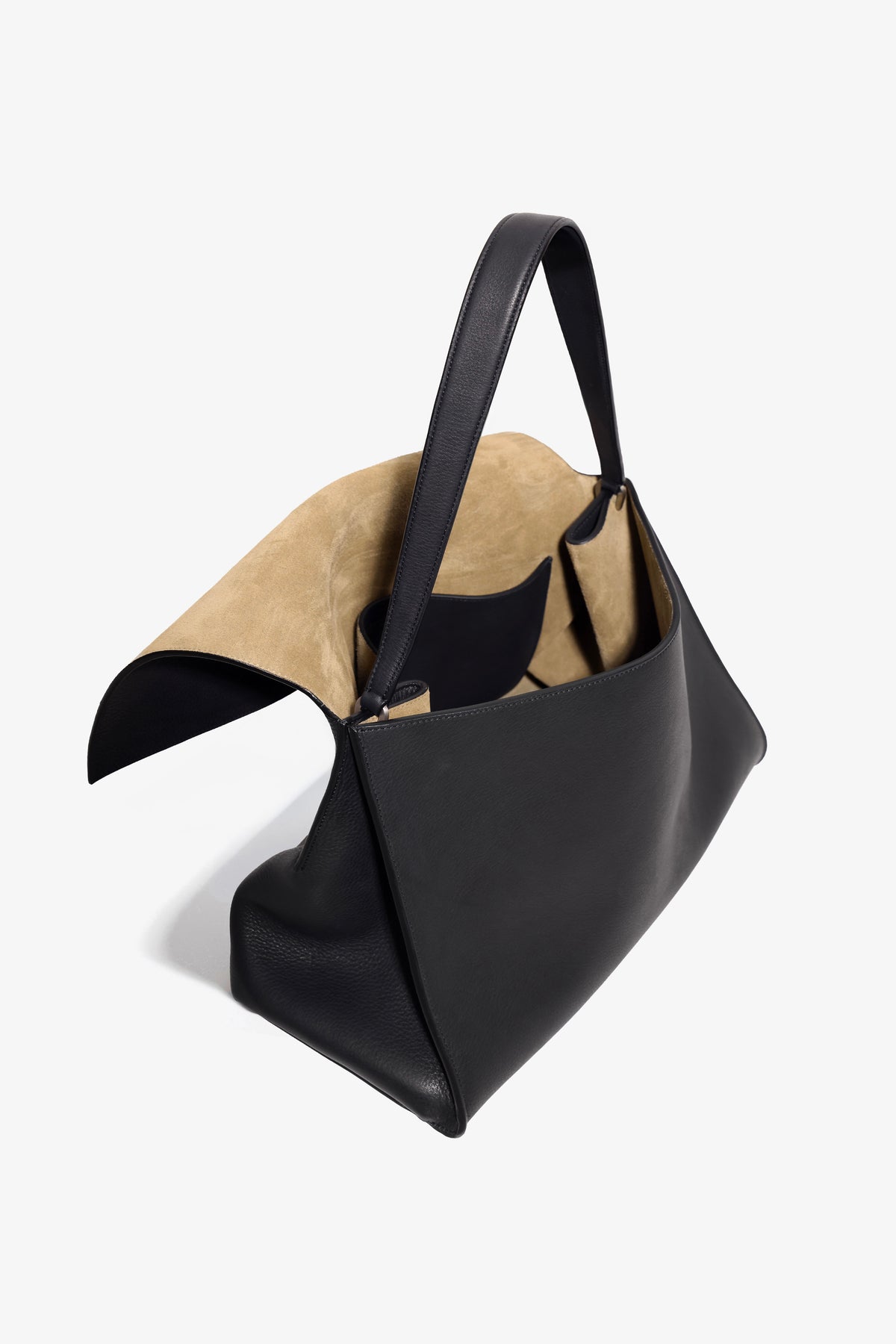 Nour Hammour Amal Everyday Bag Black Leather - Open