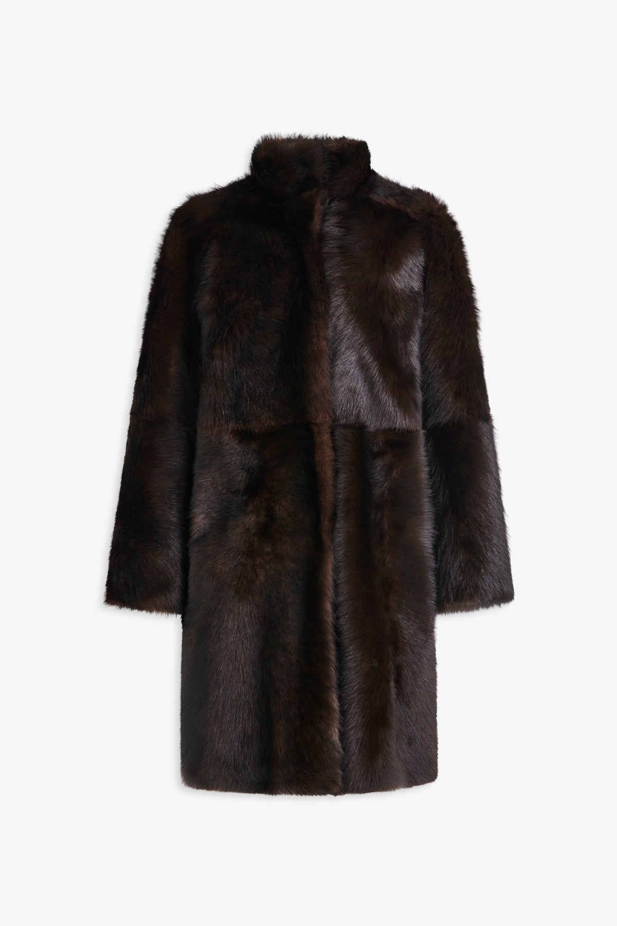 Nour Hammour Blaise Heirloom Shearling Coat Brown Sable - Silhouette