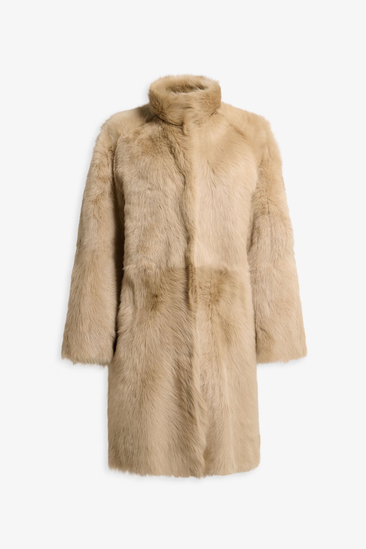 Nour Hammour Blaise Heirloom Shearling Coat Creme Brulee - Silhouette