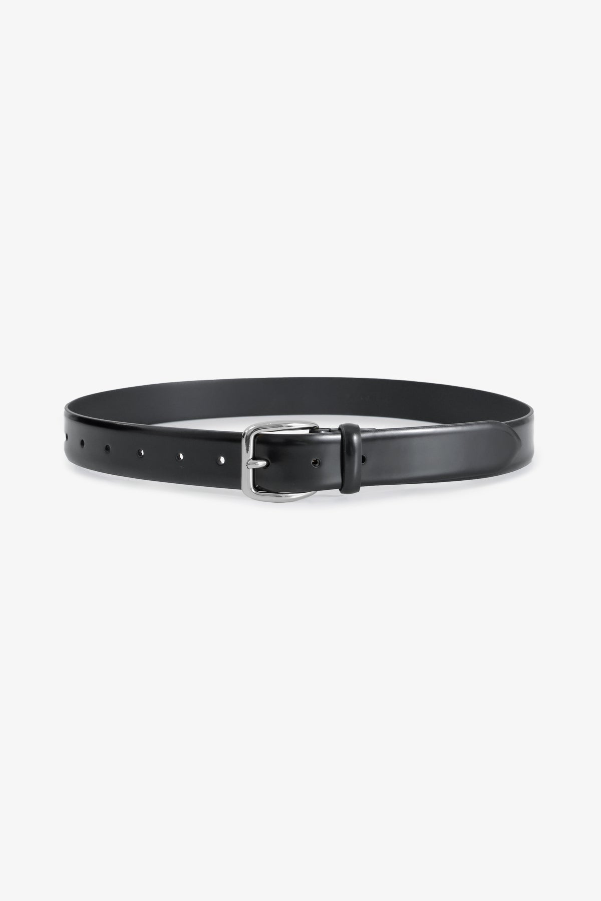 Nour Hammour Everyday Leather Belt Black Silver - Silhouette
