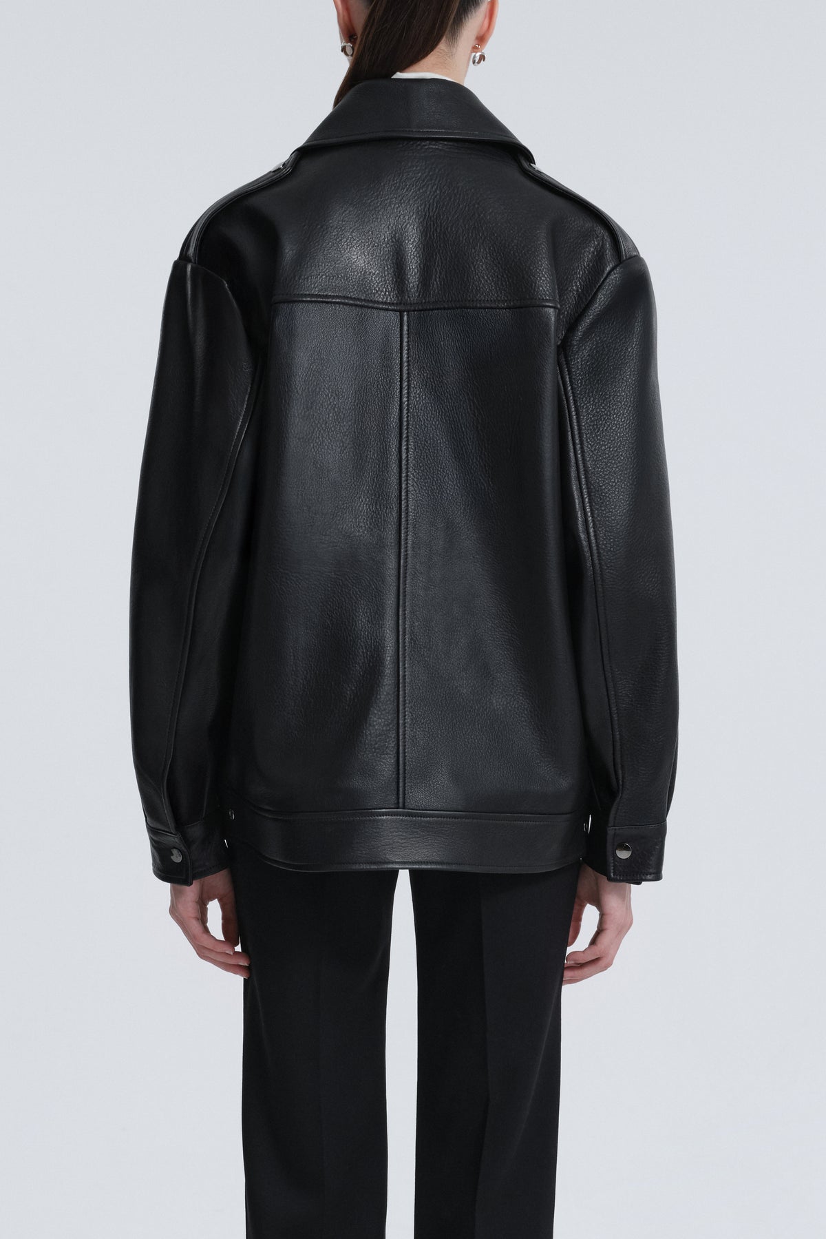 Model is Wearing Nour Hammour Drey The It Girl Jacket Black - Back