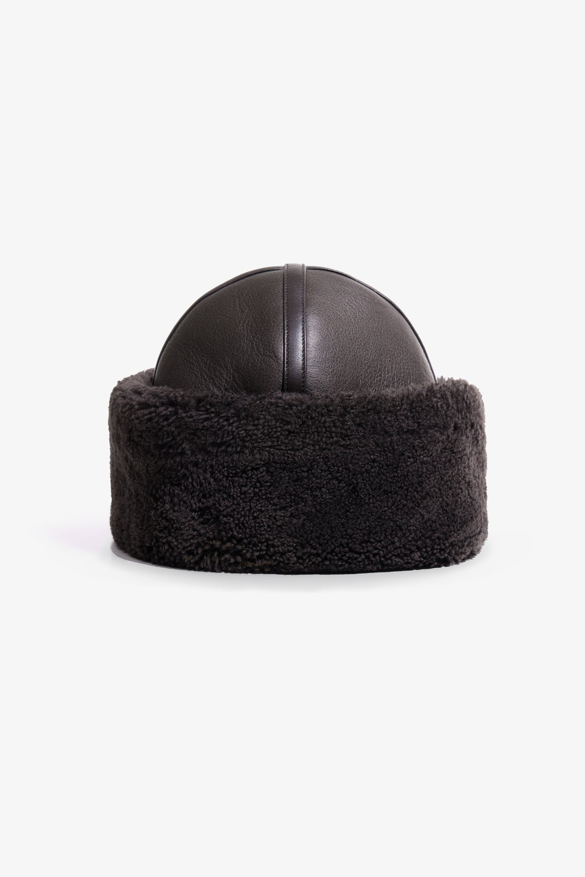 Nour Hammour Dallen Shearling Leather Winter Hat Brown - Silhouette