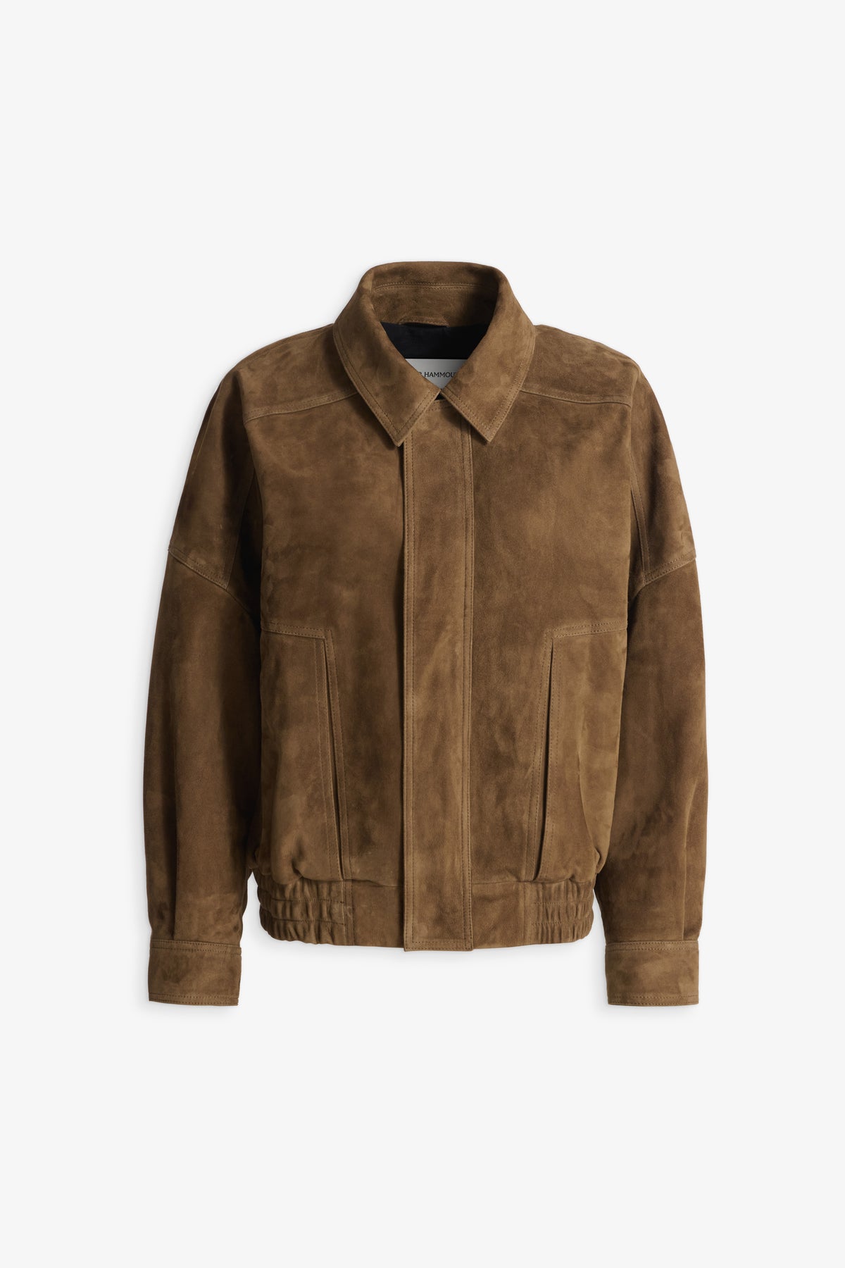 Nour Hammour Dalma Menswear Suede Bomber Bark - Silhouette