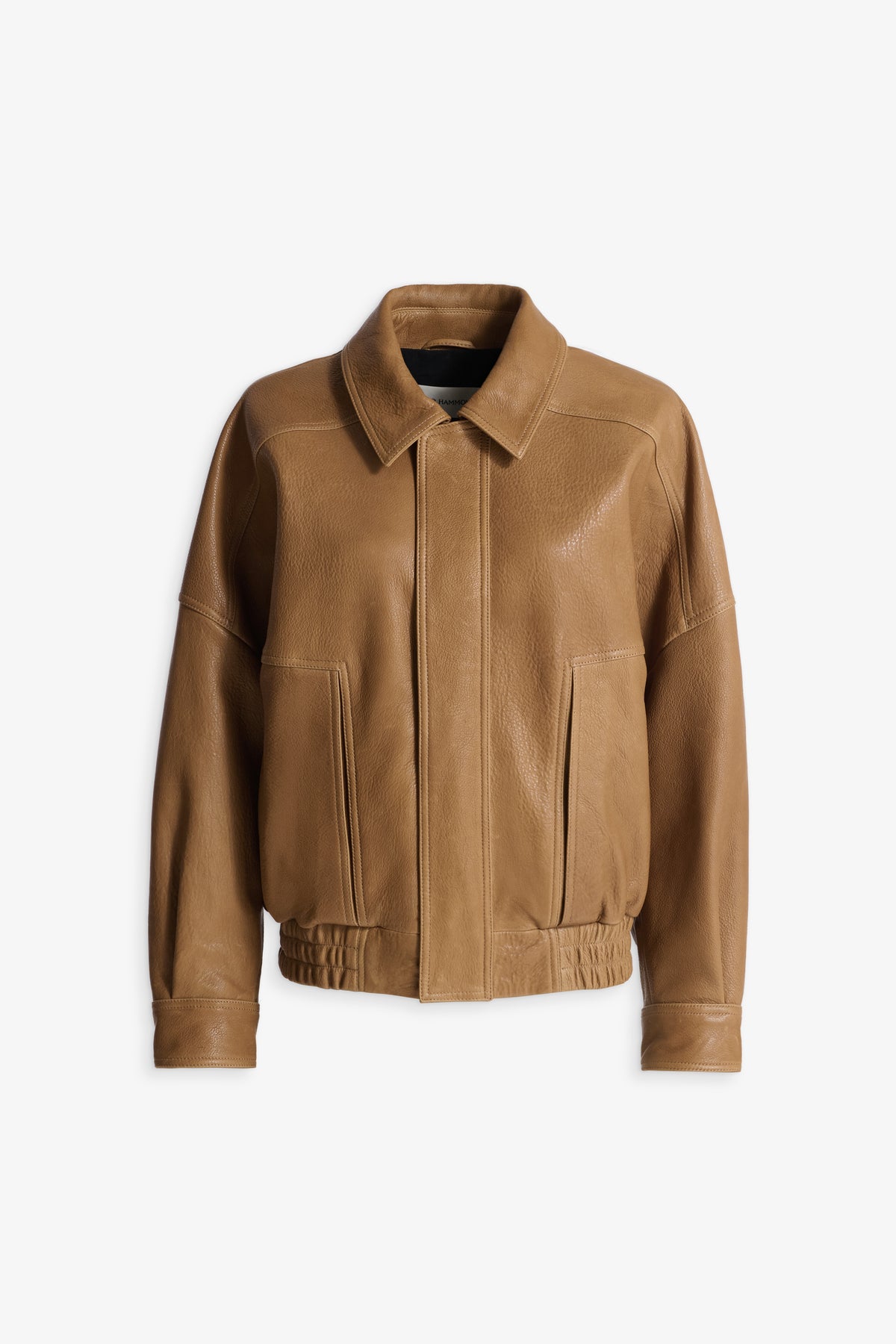 Nour Hammour Dama Menswear Leather Bomber Butterscotch - Silhouette