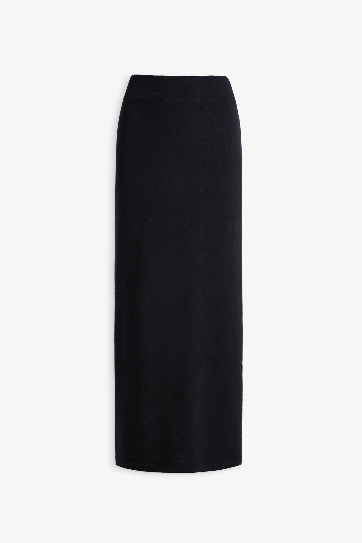 Nour Hammour Elyse Cashmere Column Skirt Black - Silhouette