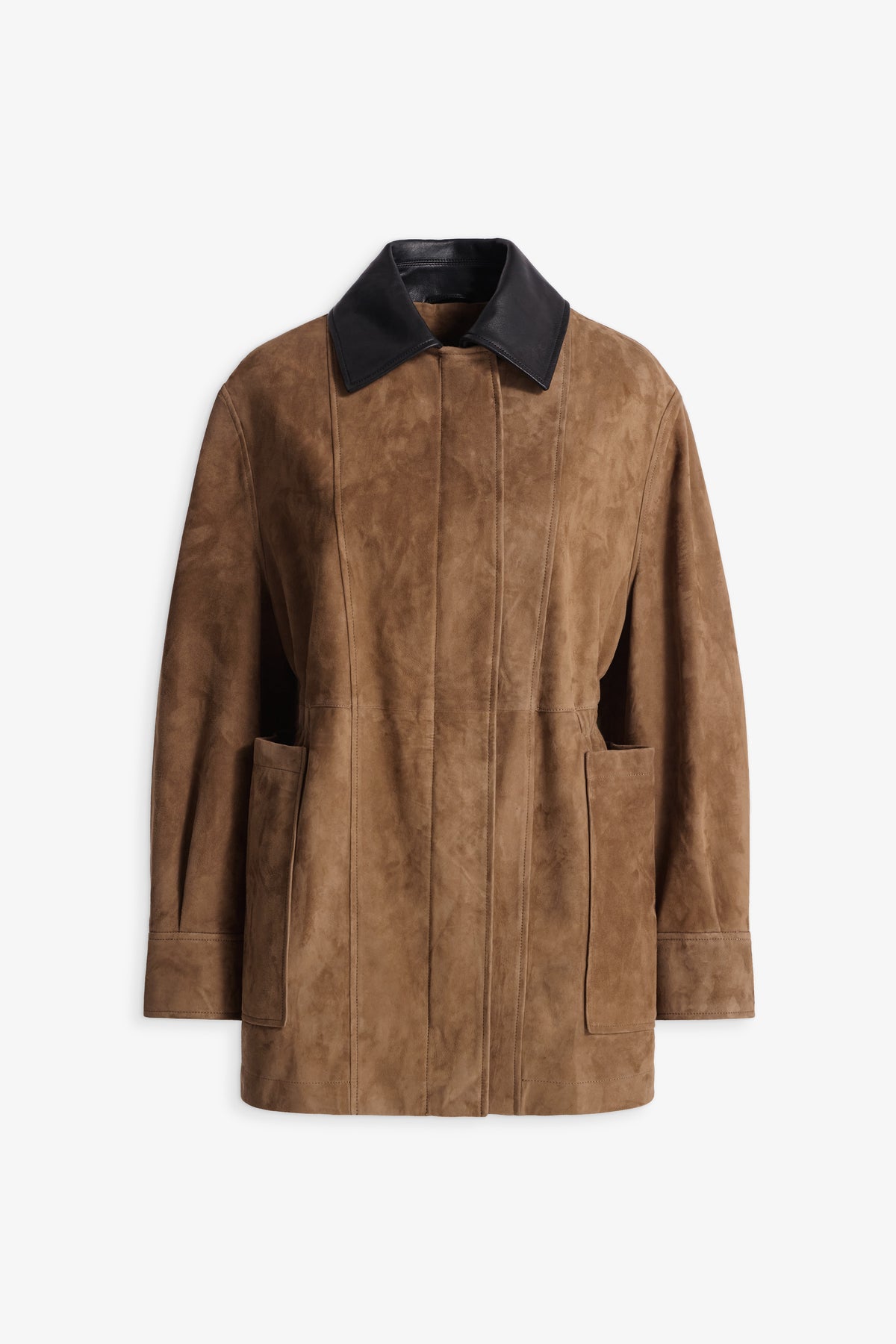 Nour Hammour Grange Workwear Suede Jacket Tobacco - Silhouette