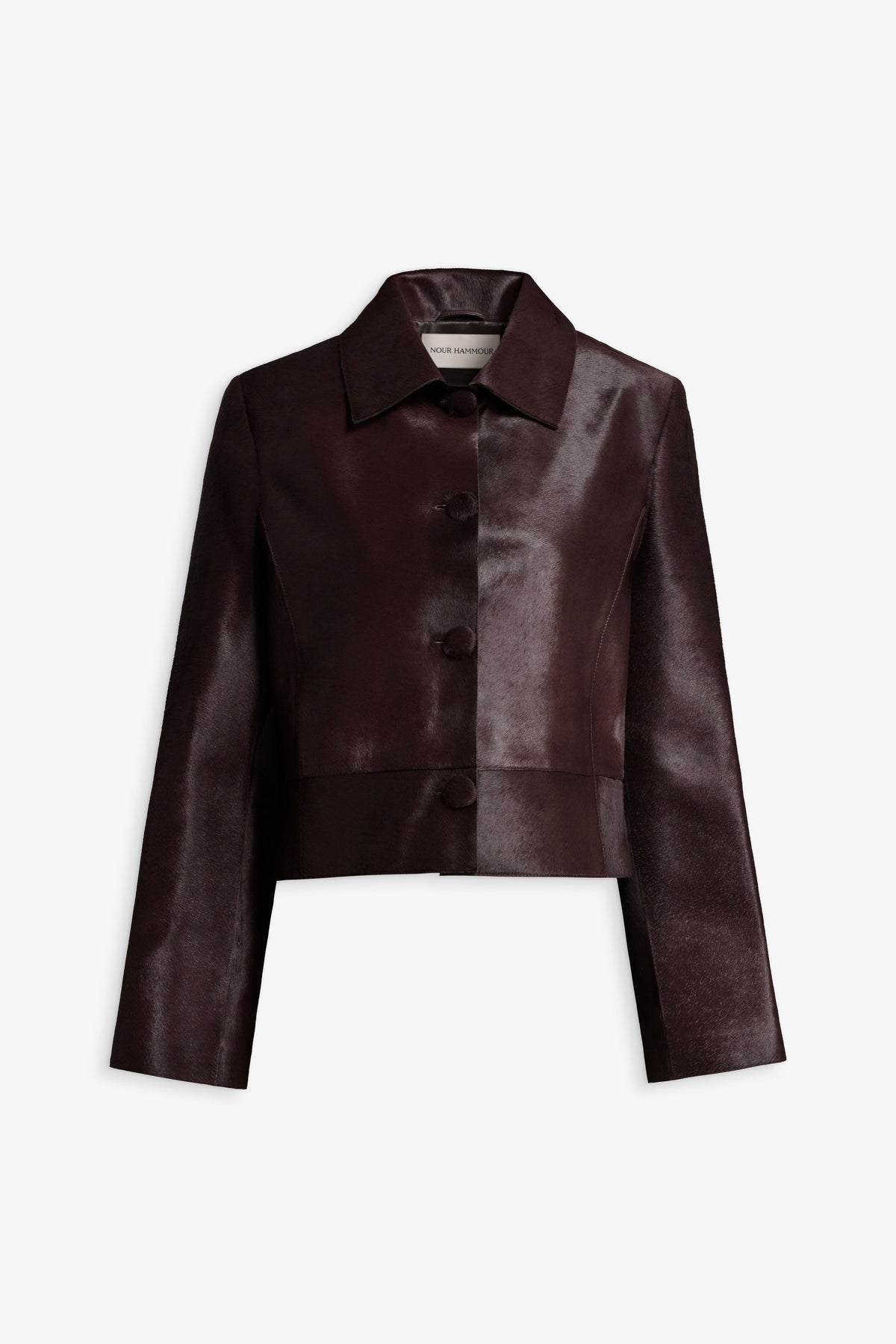 Nour Hammour Hadley Refined Ponyhair Jacket Brown - Silhouette 