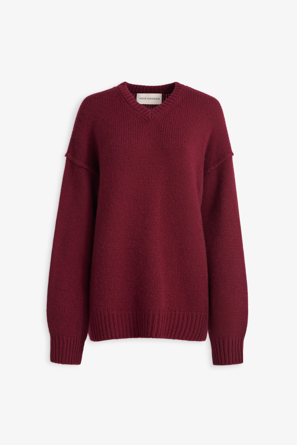 Nou Hammou Jude  High V-Neck Cashmere Sweater Garnet - Silhouette