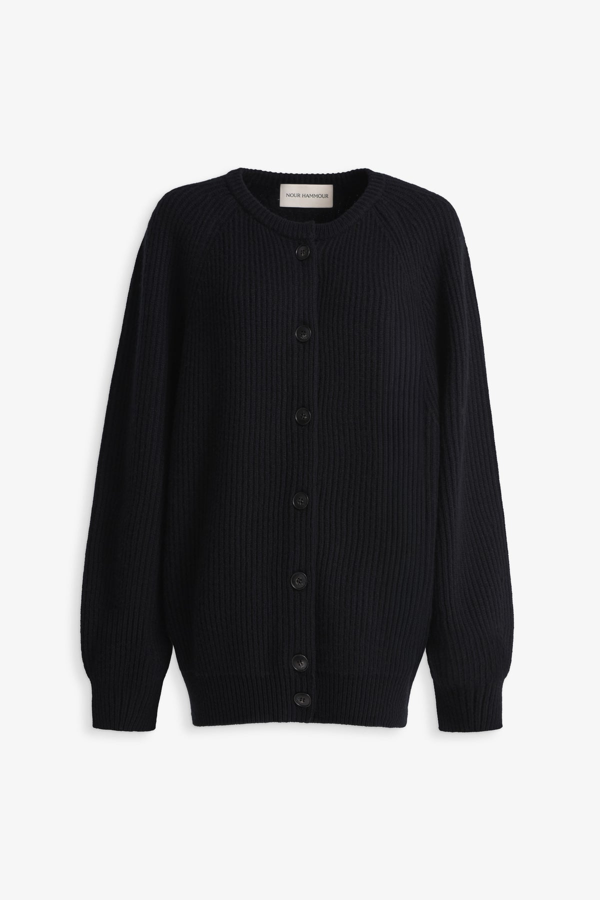 Nour Hammour Laurel Cashmere Cardigan Black - Silhouette 
