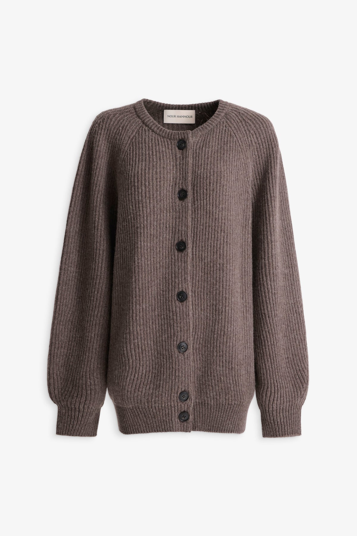 Nour Hammour Laurel Cashmere Cardigan Mink - Silhouette