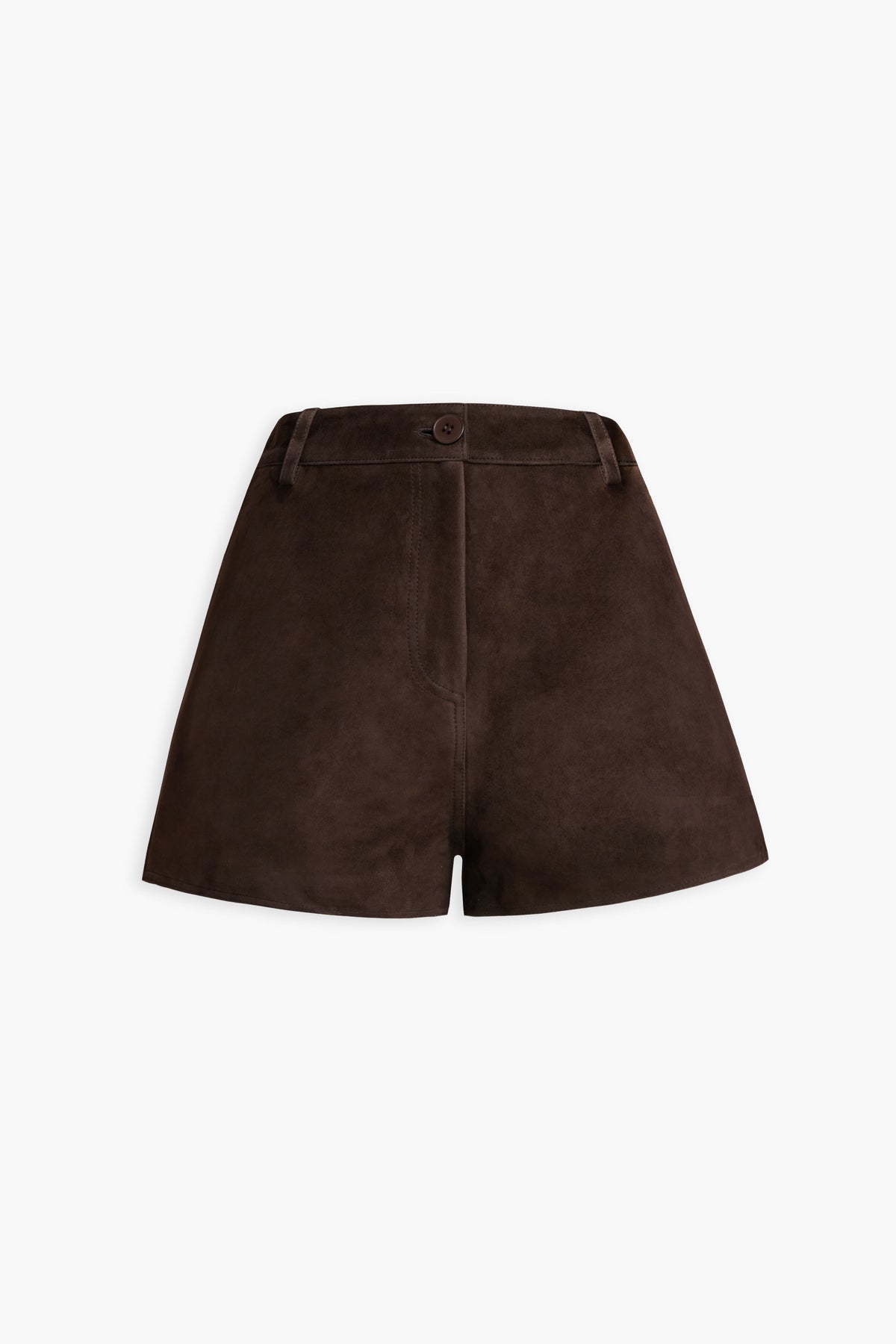 Nour Hammour Leontine Tailored Mini Shorts Mocha - Silhouette