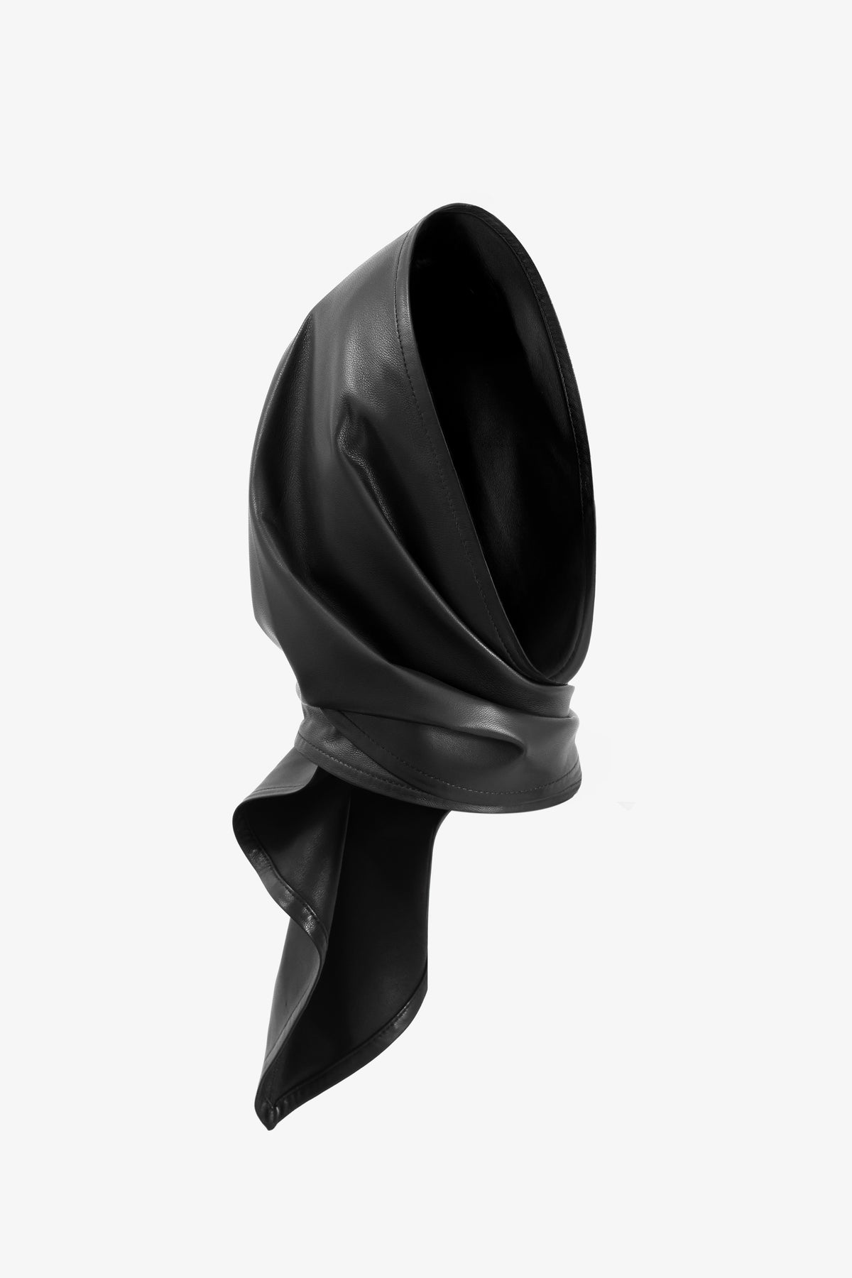Nour Hammour Supple Leather Foulard Black - Silhouette