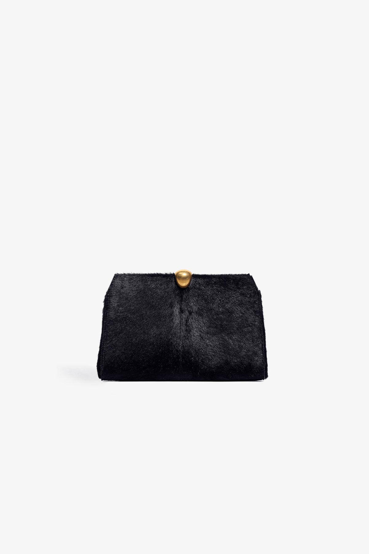 Nour Hammour Lou Jewelry Ponyhair Clutch Obsidian Black - Silhouette