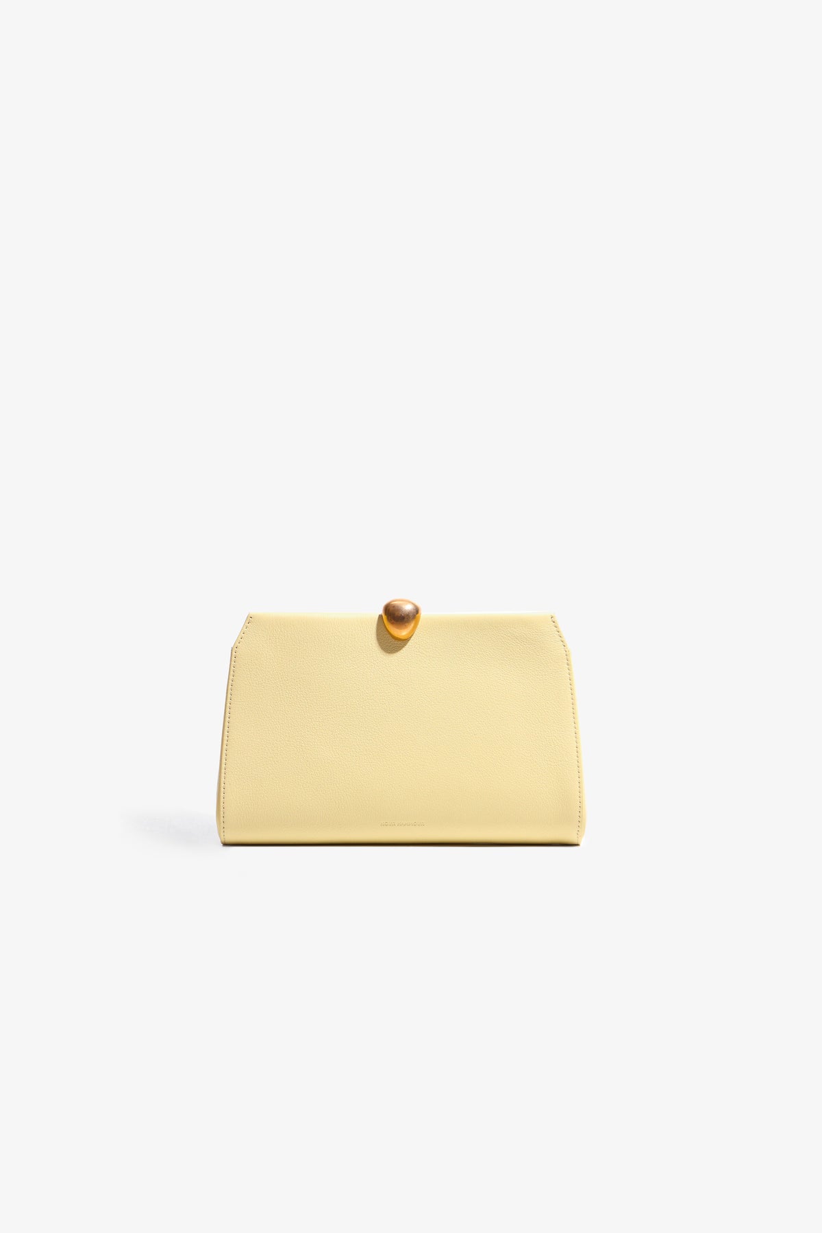 Nour Hammour Lou Jewelry Calfskin Clutch Buttercream - Front