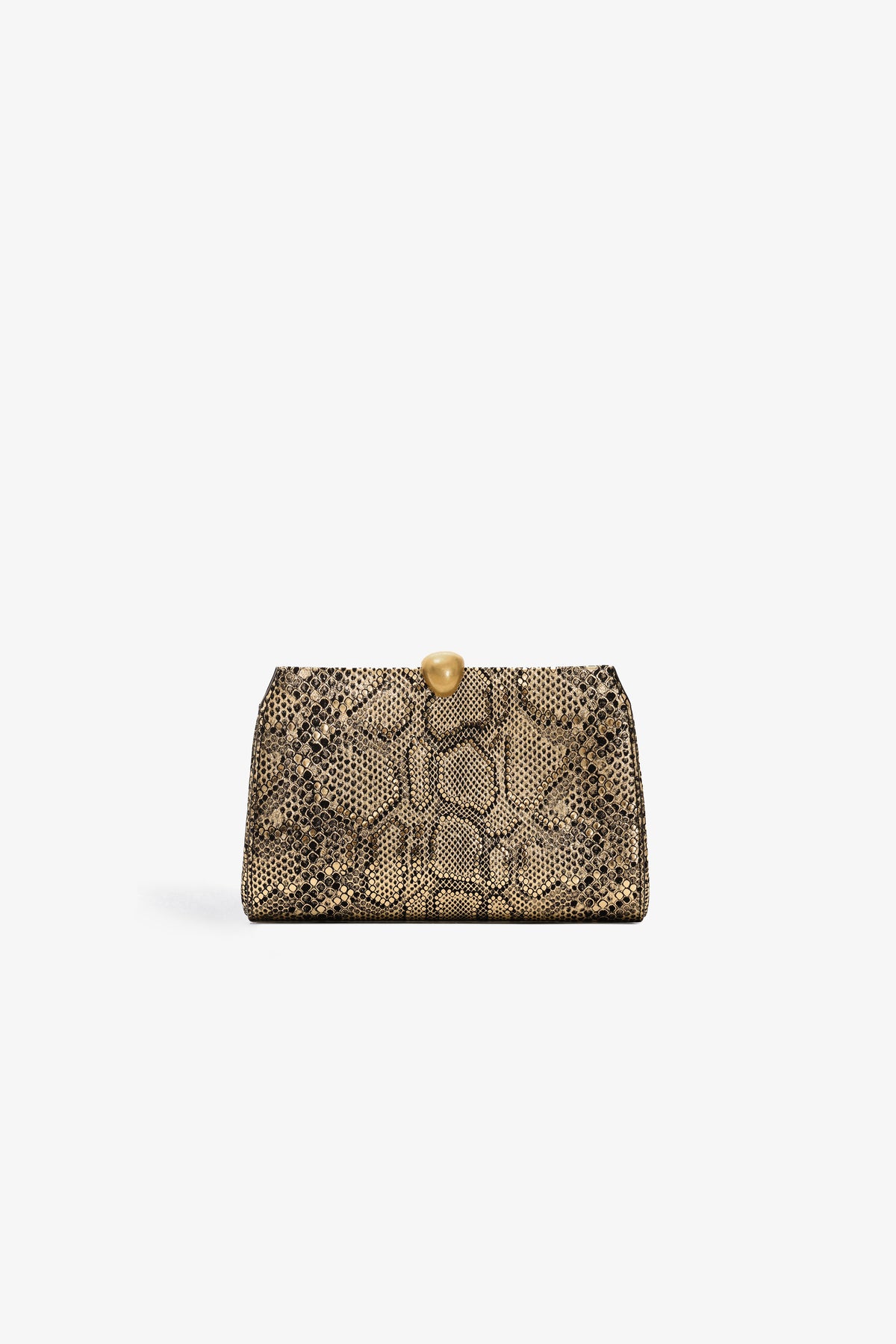 Nour Hammour Lou Jewelry Calfskin Clutch Disco Gold - Silhouette