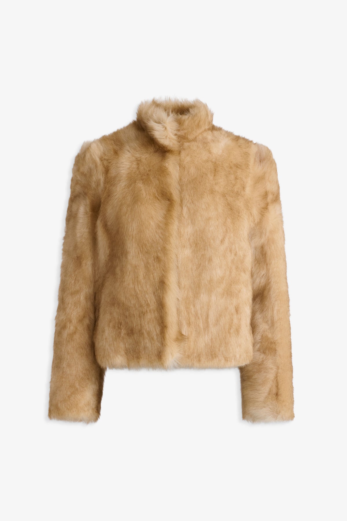 Nour Hammour Mira Glamorous 90s Shearling Coat Natural Honey - Silhouette