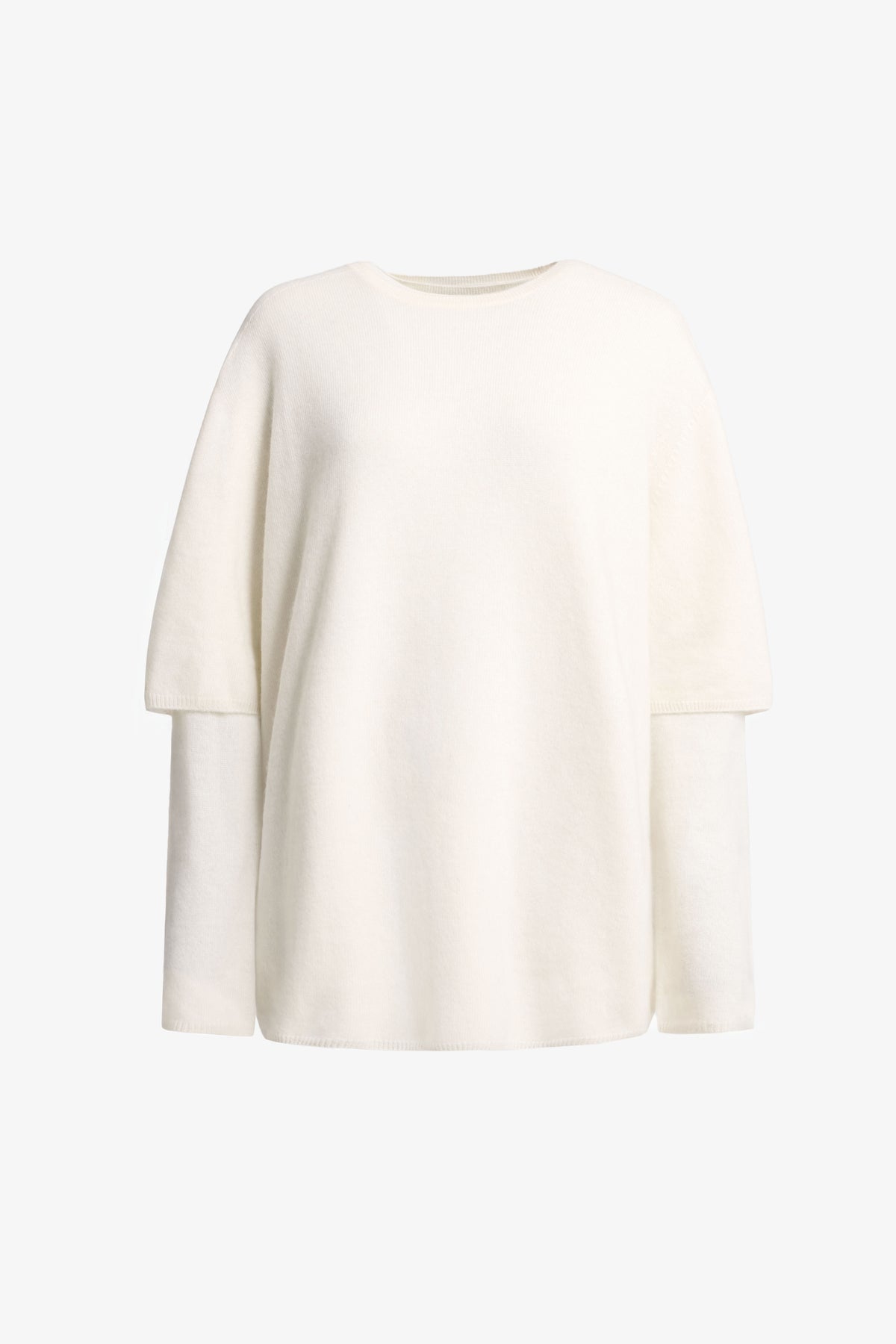 Nour Hammour Cobain Double Layer Cashmere Ivory - Silhouette