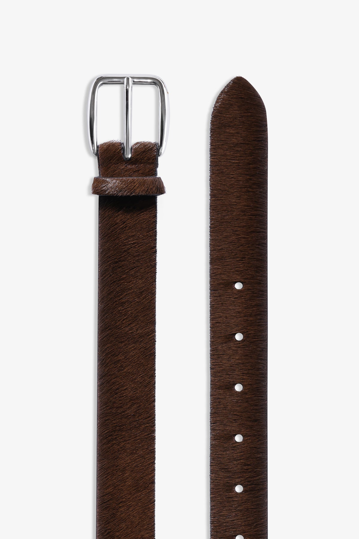 Nour Hammour Everyday Ponyhair Belt Brown Silver - Detail