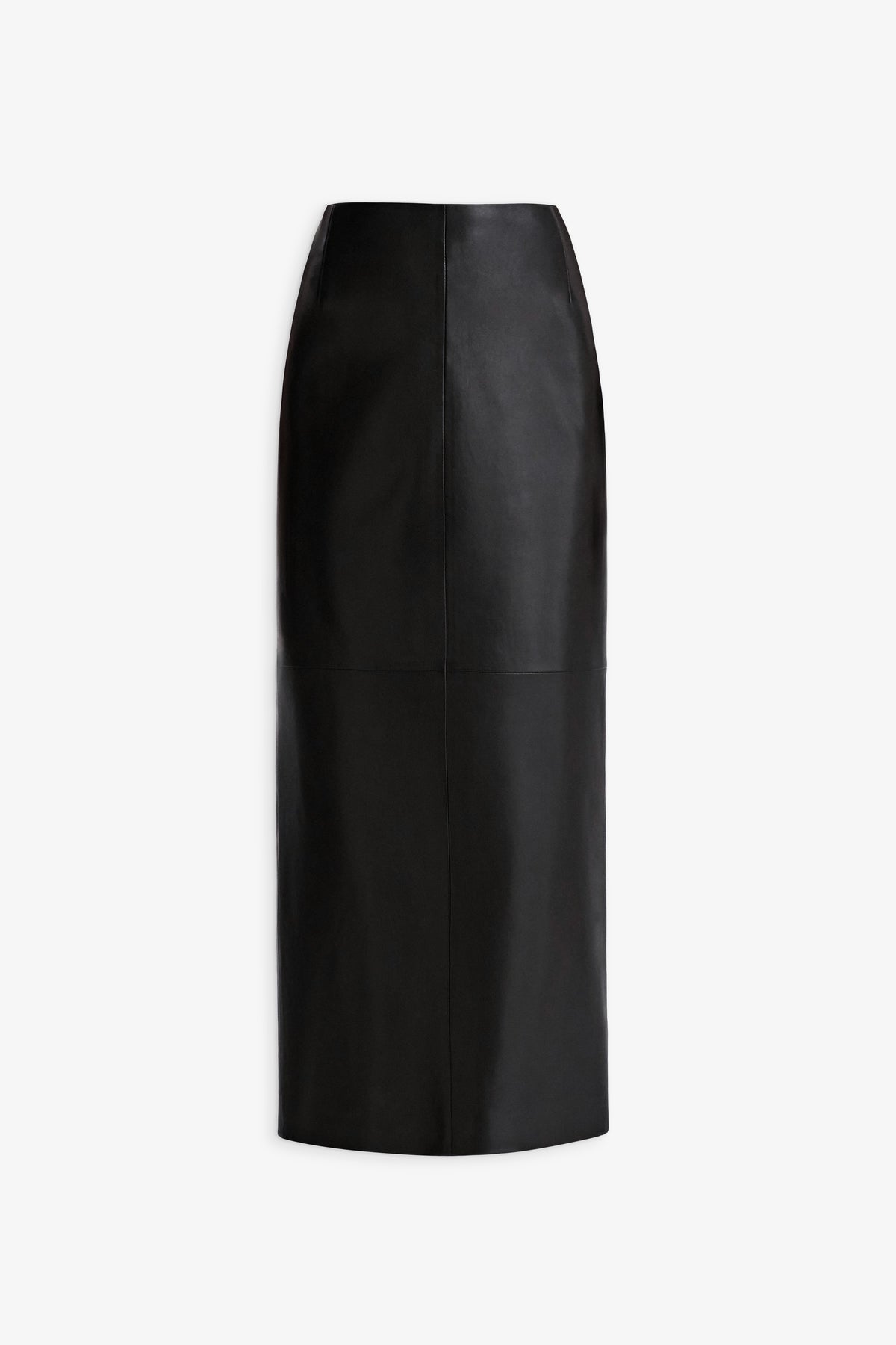 Nour Hammour Selly Leather Column Skirt Noir Classique - Silhouette