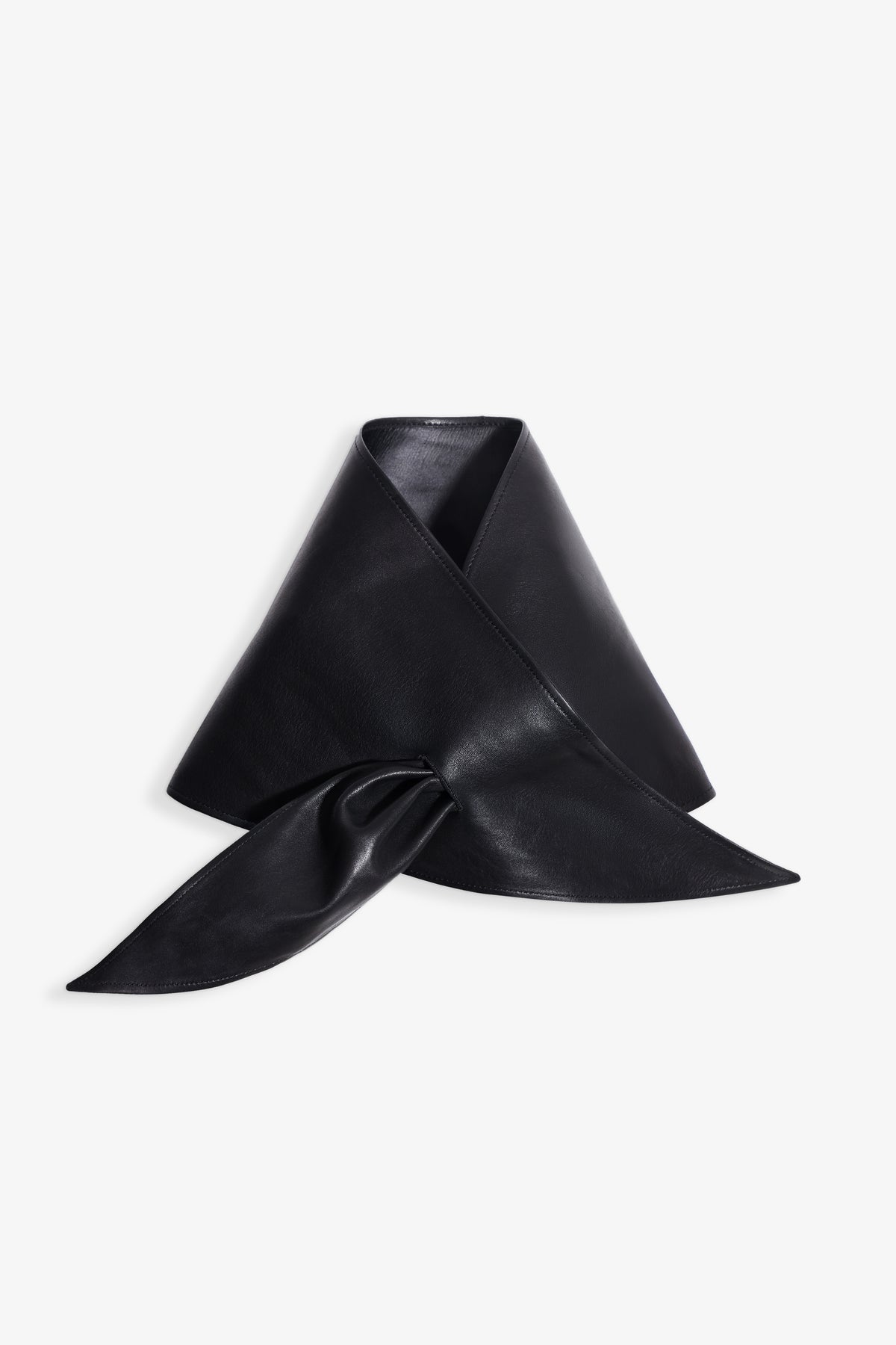 Nour Hammour Sena Leather Foulard Noir Classique - Silhouette