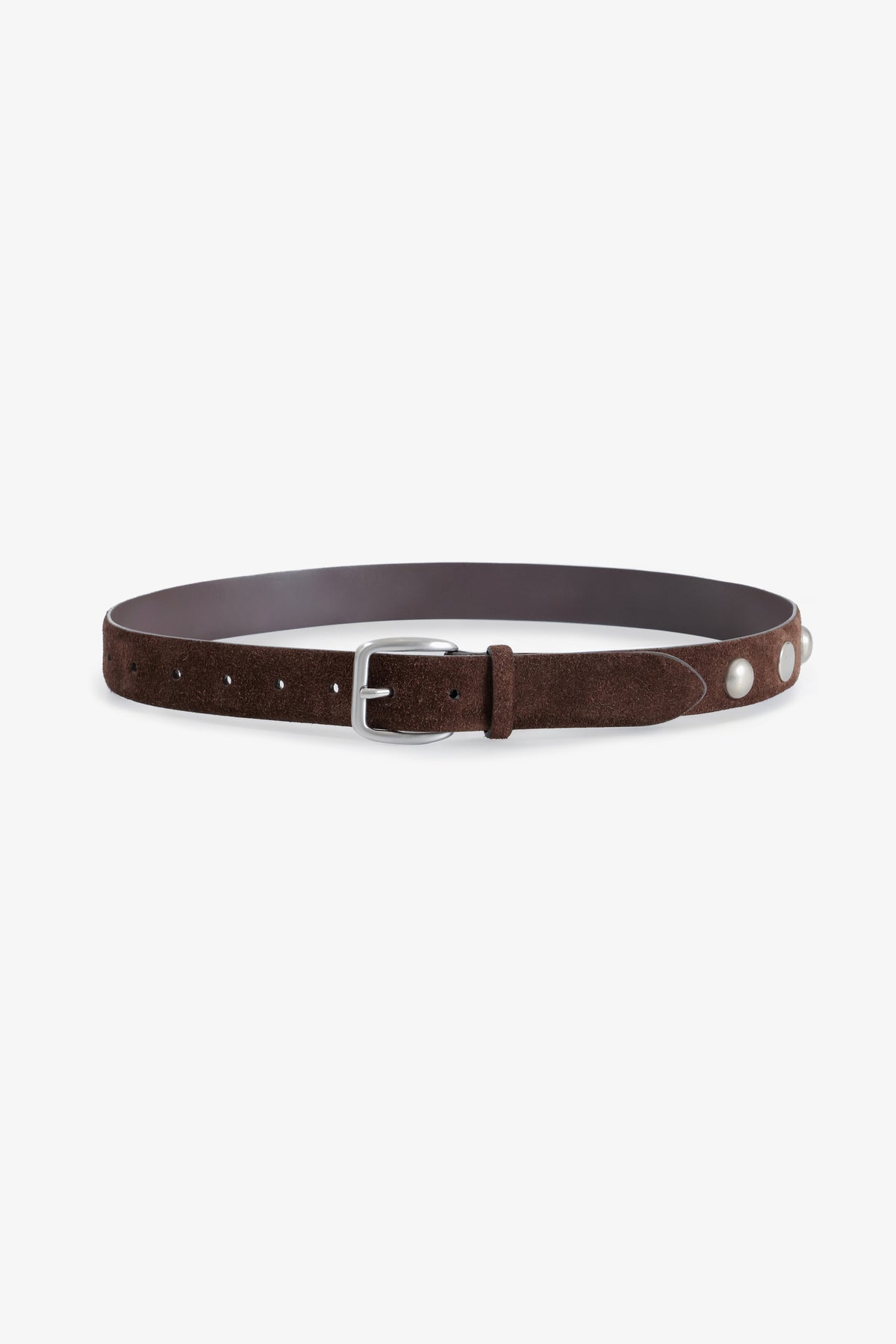 Nour Hammour Dion Suede Studded Belt Acajou - Silhouette