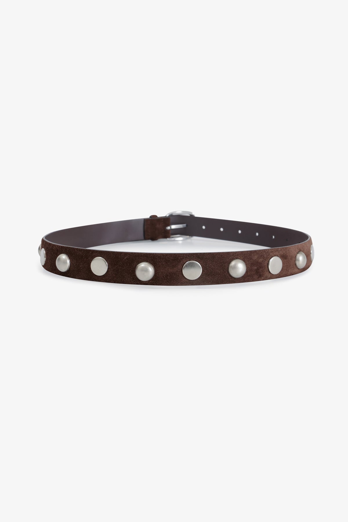 Nour Hammour Dion Suede Studded Belt Acajou - Back