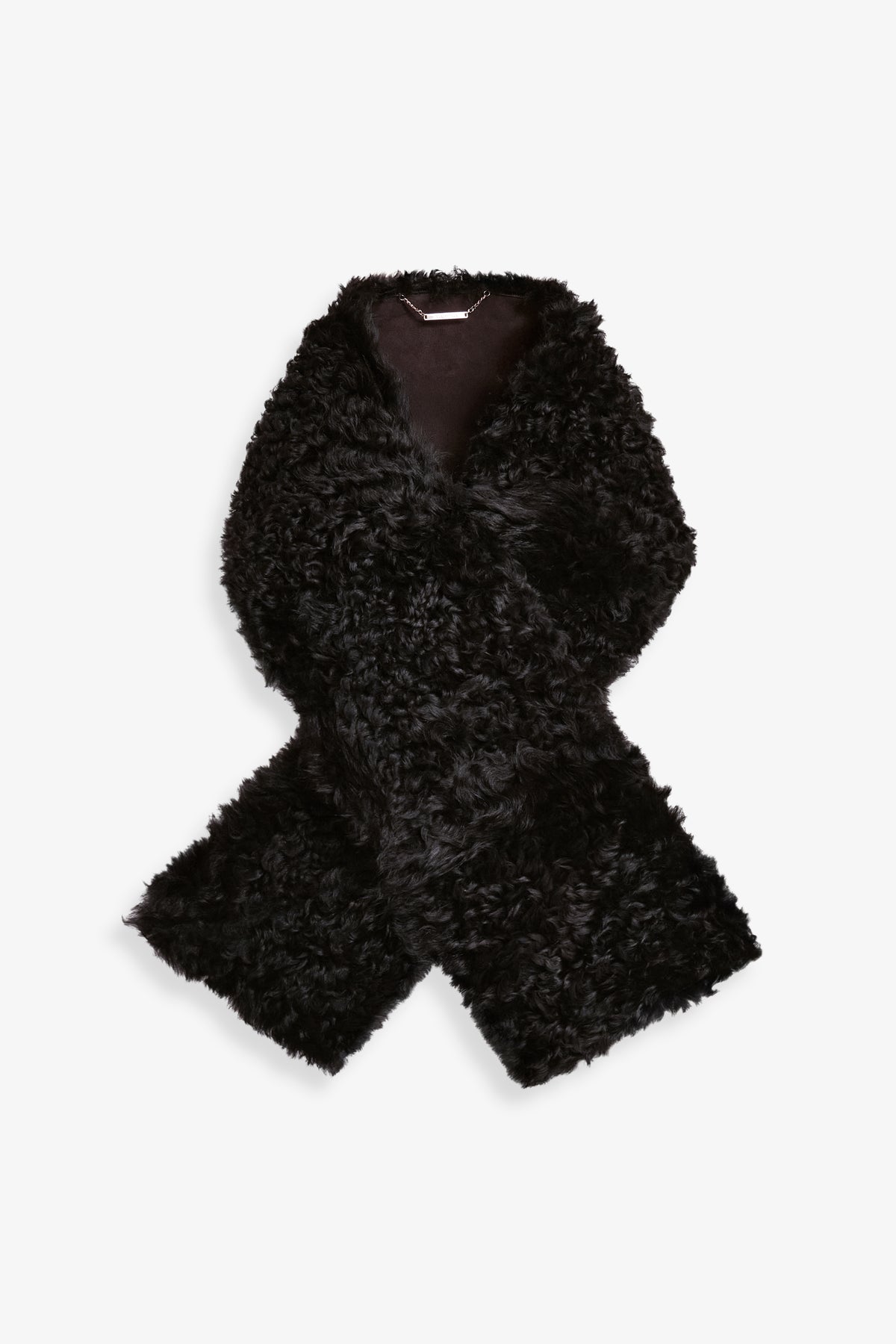 Nour Hammour Winter Decadent Shearling Echarpe Cocoa - Silhouette 