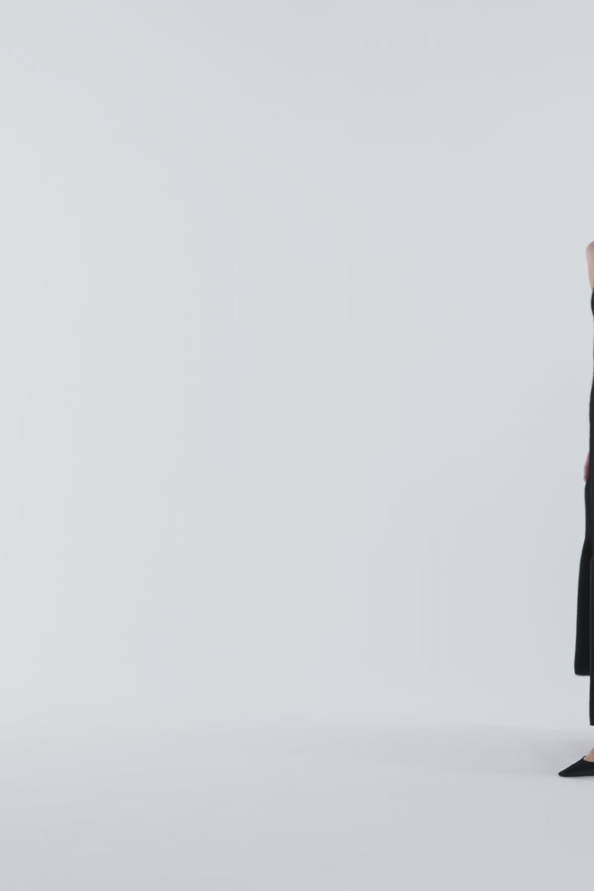 Model is Wearing Nour Hammour Aura Languid Cashmere Slipdress Black - Video