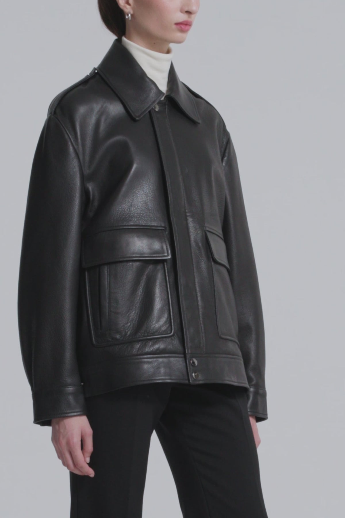 Model is Wearing Nour Hammour Drey The It Girl Jacket Black - Video